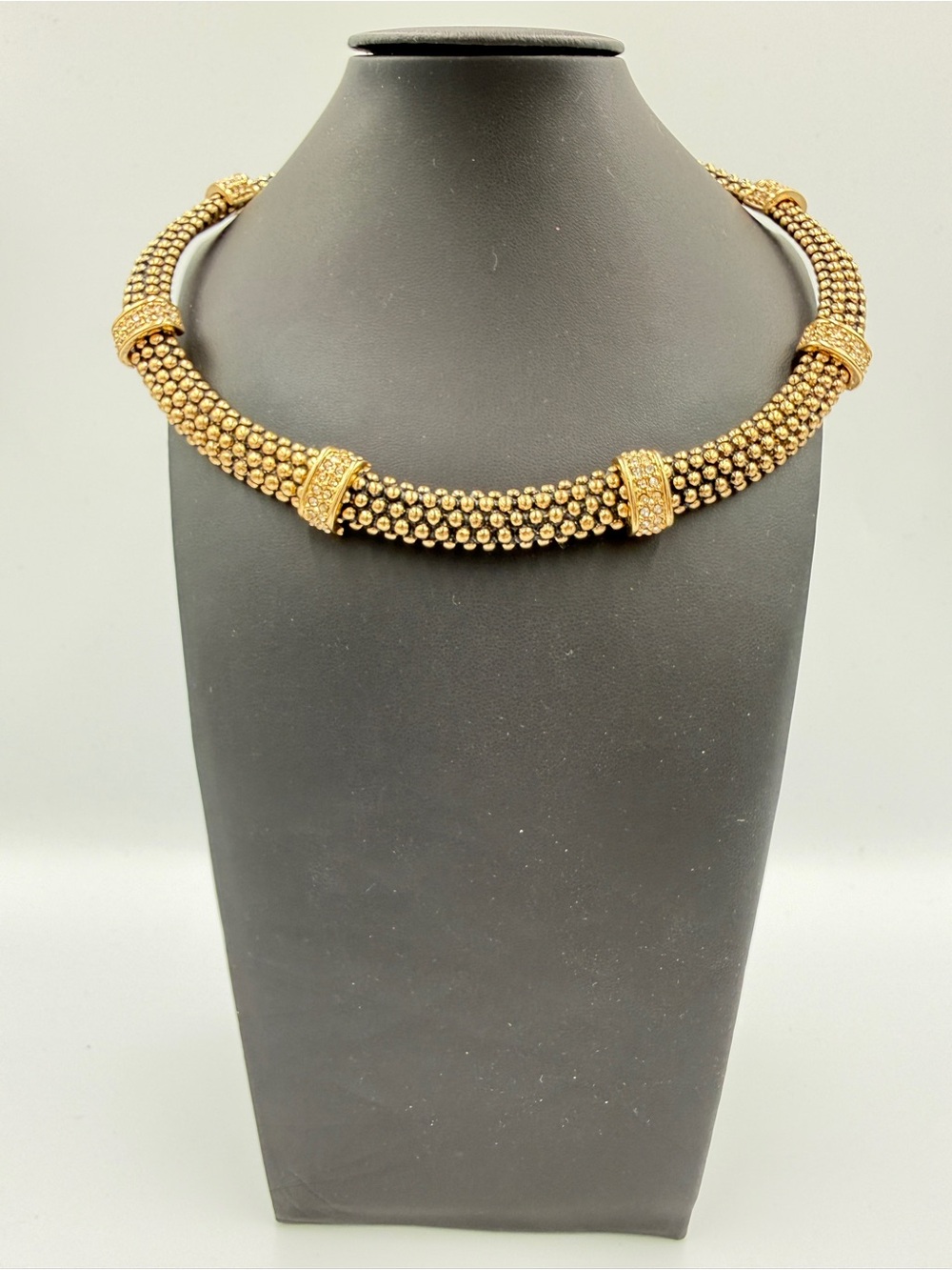 Gold Beaded Multi-Row Choker Necklace for Women